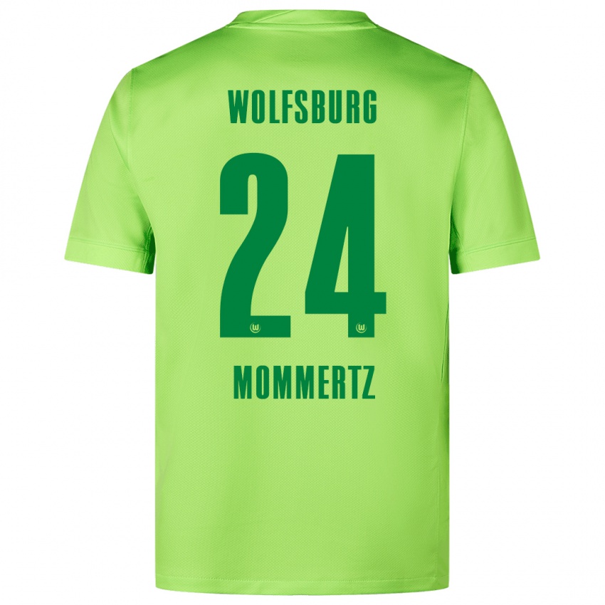 Niño Camiseta Benjamin Mommertz #24 Verde Fluorescente 1ª Equipación 2024/25 La Camisa Chile