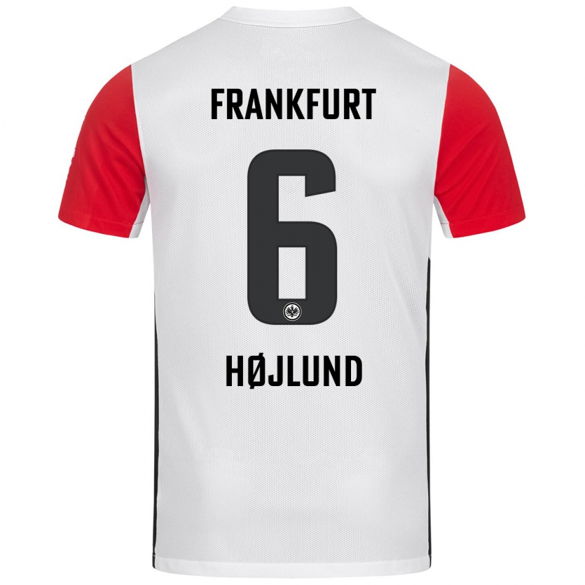 Niño Camiseta Oscar Højlund #6 Blanco Rojo 1ª Equipación 2024/25 La Camisa Chile