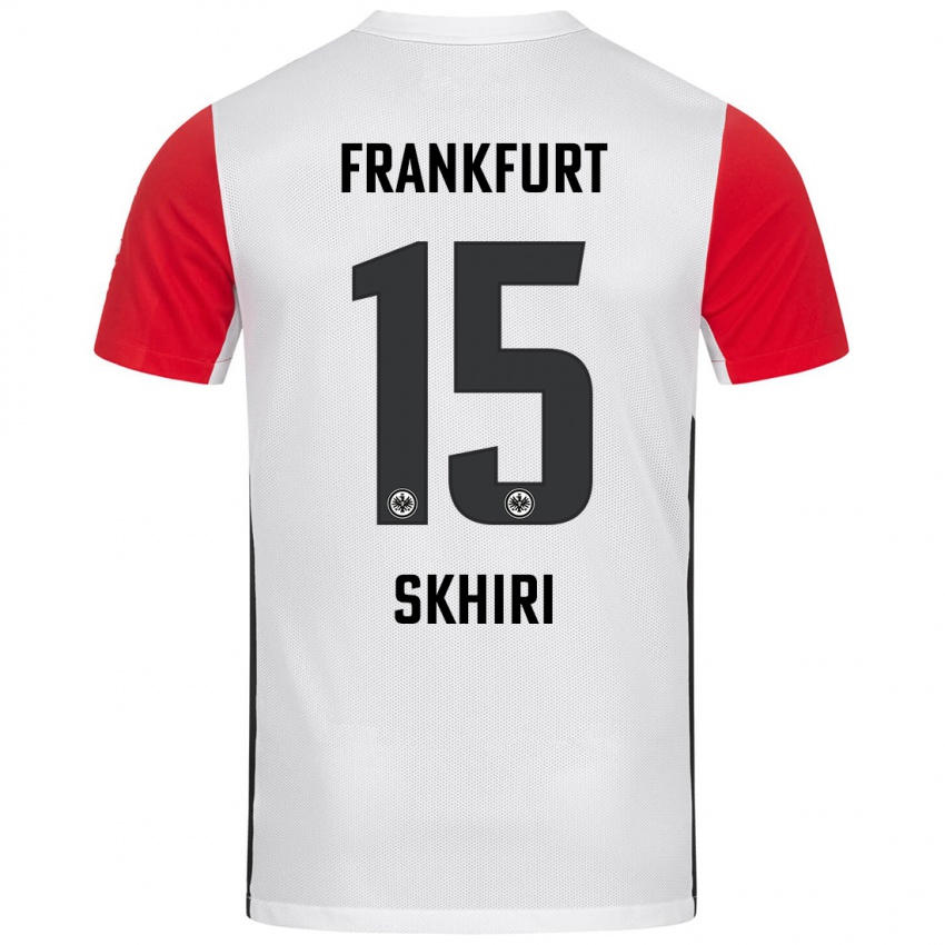 Niño Camiseta Ellyes Skhiri #15 Blanco Rojo 1ª Equipación 2024/25 La Camisa Chile