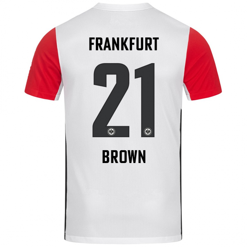 Niño Camiseta Nathaniel Brown #21 Blanco Rojo 1ª Equipación 2024/25 La Camisa Chile