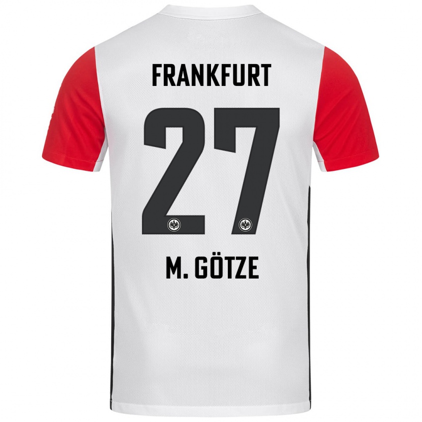 Niño Camiseta Mario Götze #27 Blanco Rojo 1ª Equipación 2024/25 La Camisa Chile