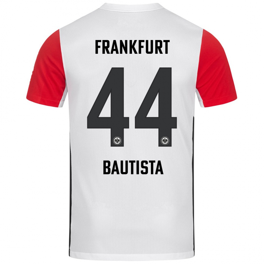 Niño Camiseta Davis Bautista #44 Blanco Rojo 1ª Equipación 2024/25 La Camisa Chile