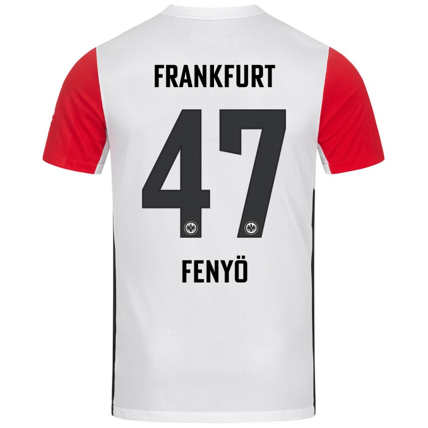 Niño Camiseta Noah Fenyö #47 Blanco Rojo 1ª Equipación 2024/25 La Camisa Chile