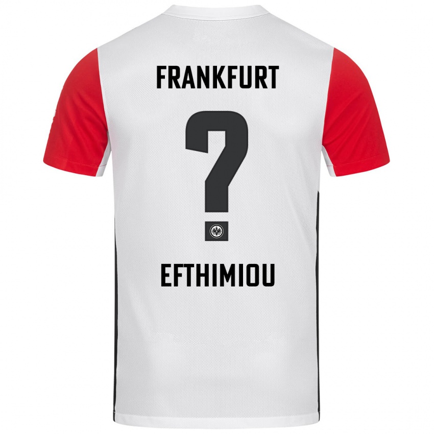 Niño Camiseta Sissis Efthimiou #0 Blanco Rojo 1ª Equipación 2024/25 La Camisa Chile