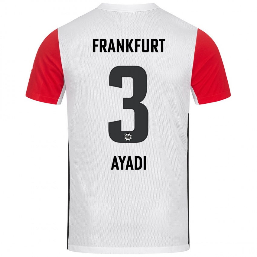 Niño Camiseta Akram Ayadi #3 Blanco Rojo 1ª Equipación 2024/25 La Camisa Chile