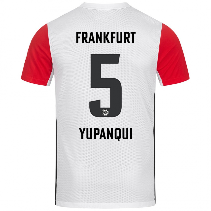 Niño Camiseta Philipp Eisele Yupanqui #5 Blanco Rojo 1ª Equipación 2024/25 La Camisa Chile