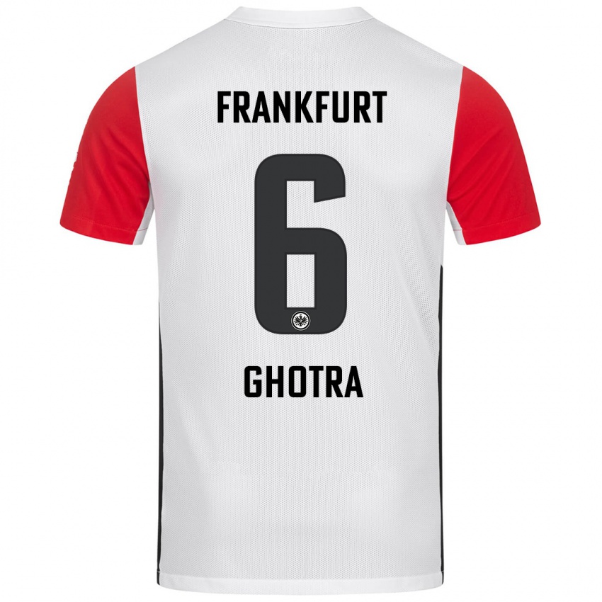 Niño Camiseta Harpreet Ghotra #6 Blanco Rojo 1ª Equipación 2024/25 La Camisa Chile