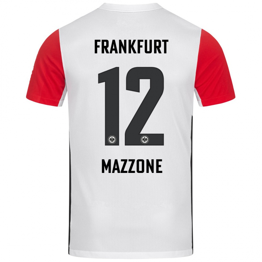 Niño Camiseta Matteo Mazzone #12 Blanco Rojo 1ª Equipación 2024/25 La Camisa Chile