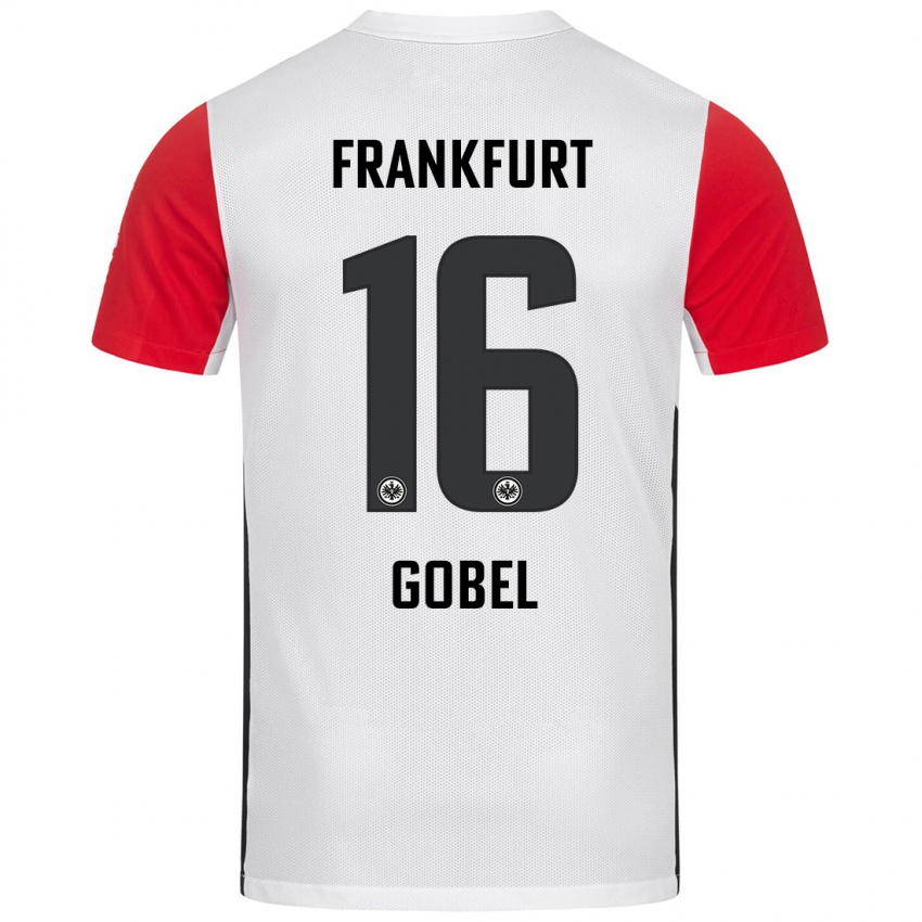 Niño Camiseta Marlon Göbel #16 Blanco Rojo 1ª Equipación 2024/25 La Camisa Chile