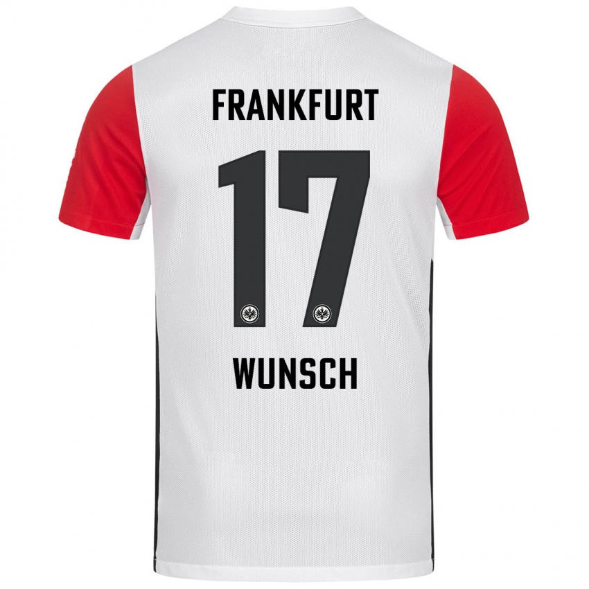 Niño Camiseta Paul Wünsch #17 Blanco Rojo 1ª Equipación 2024/25 La Camisa Chile