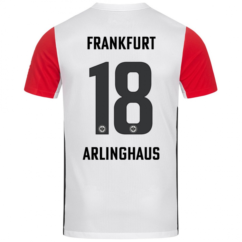 Niño Camiseta Max Arlinghaus #18 Blanco Rojo 1ª Equipación 2024/25 La Camisa Chile