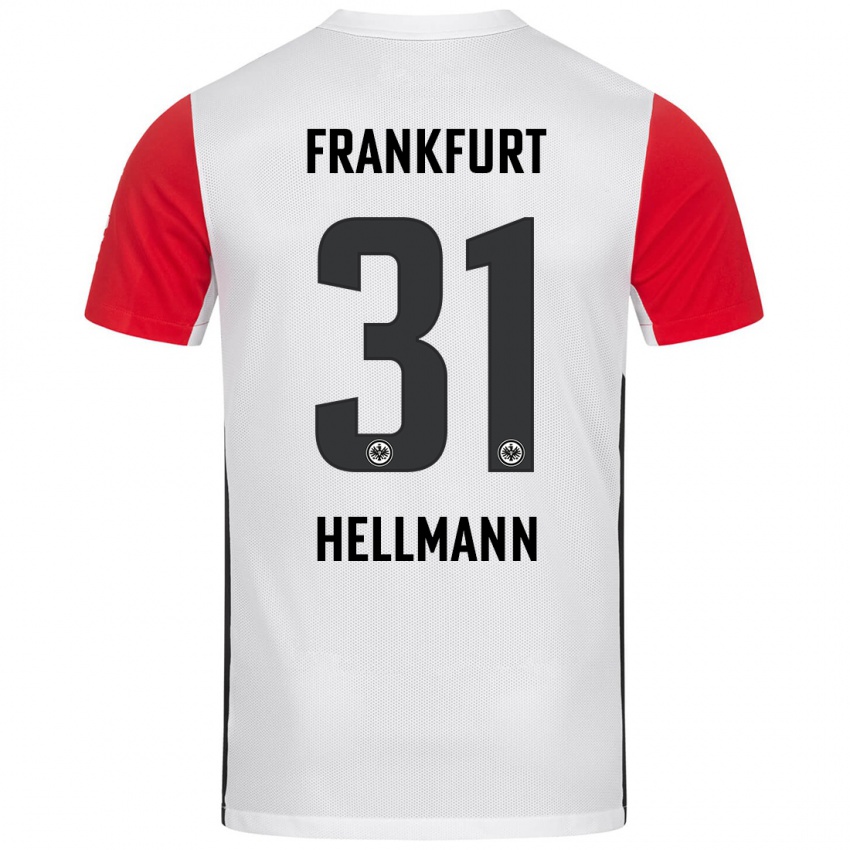 Niño Camiseta Melvin Hellmann #31 Blanco Rojo 1ª Equipación 2024/25 La Camisa Chile