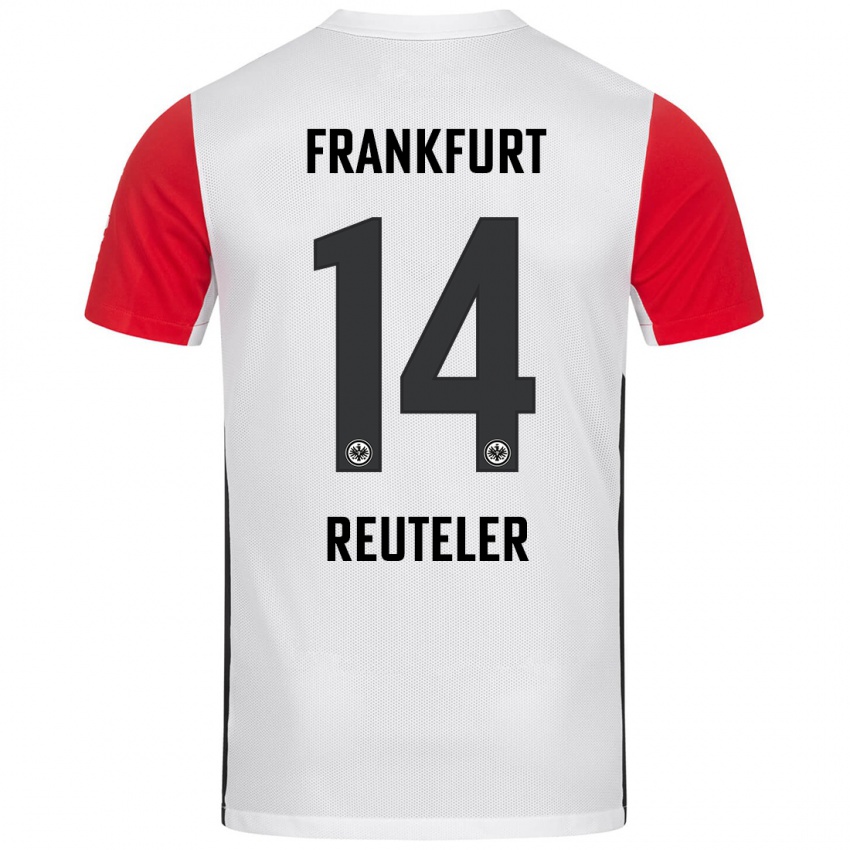 Niño Camiseta Geraldine Reuteler #14 Blanco Rojo 1ª Equipación 2024/25 La Camisa Chile