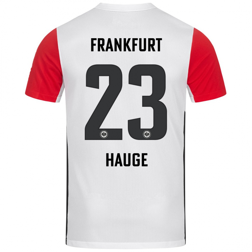 Niño Camiseta Jens Petter Hauge #23 Blanco Rojo 1ª Equipación 2024/25 La Camisa Chile