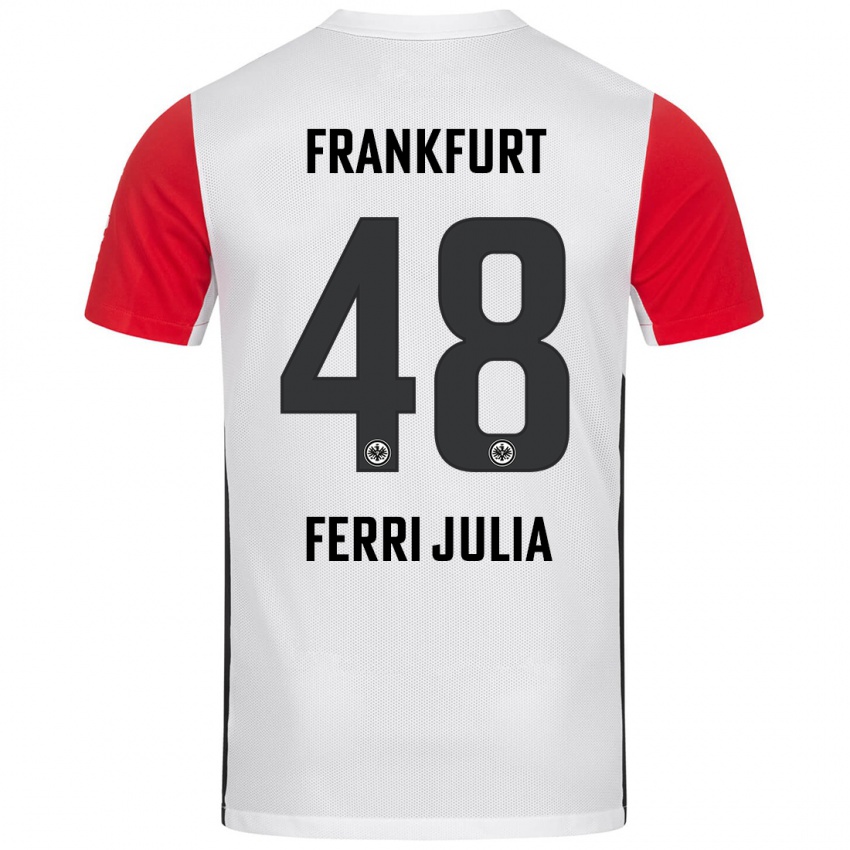 Niño Camiseta Nacho Ferri #48 Blanco Rojo 1ª Equipación 2024/25 La Camisa Chile