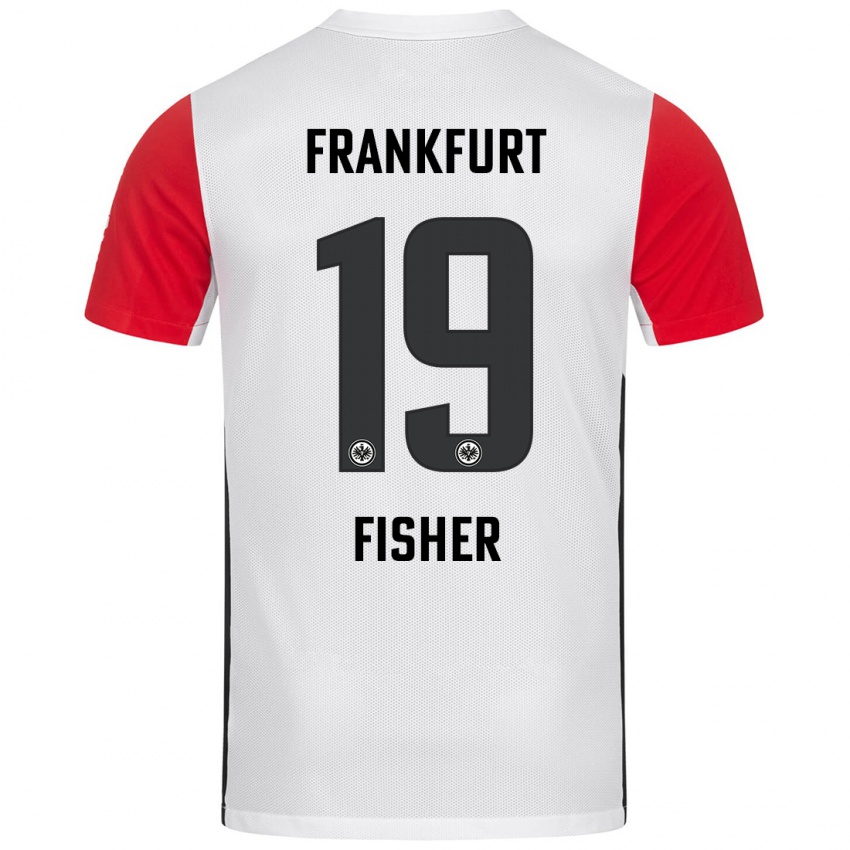 Niño Camiseta Ben-Luca Fisher #19 Blanco Rojo 1ª Equipación 2024/25 La Camisa Chile