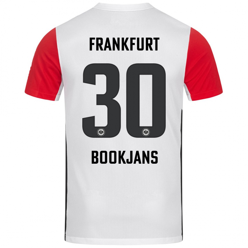 Niño Camiseta Jakob Bookjans #30 Blanco Rojo 1ª Equipación 2024/25 La Camisa Chile