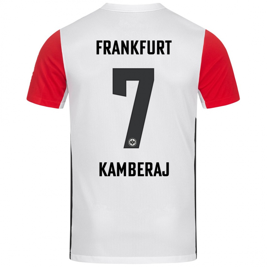 Niño Camiseta Donart Kamberaj #7 Blanco Rojo 1ª Equipación 2024/25 La Camisa Chile