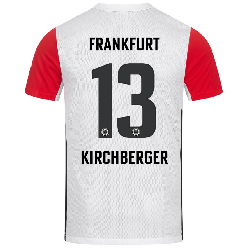 Niño Camiseta Virginia Kirchberger #13 Blanco Rojo 1ª Equipación 2024/25 La Camisa Chile