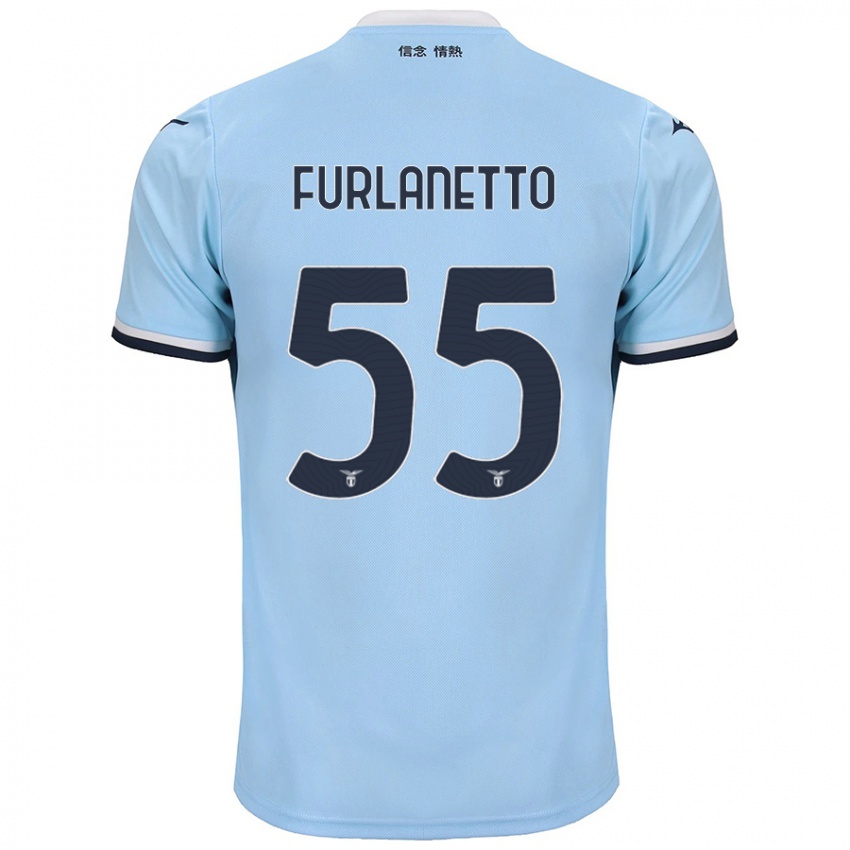 Niño Camiseta Alessio Furlanetto #55 Azul 1ª Equipación 2024/25 La Camisa Chile