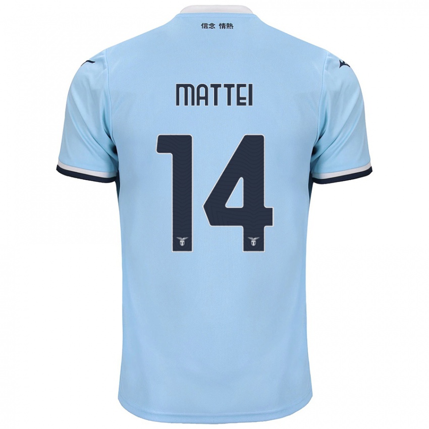 Niño Camiseta Sarah Mattei #14 Azul 1ª Equipación 2024/25 La Camisa Chile