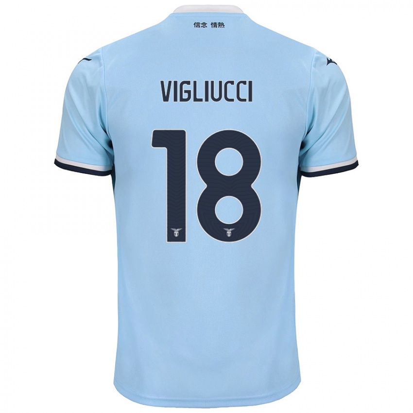 Niño Camiseta Chiara Vigliucci #18 Azul 1ª Equipación 2024/25 La Camisa Chile