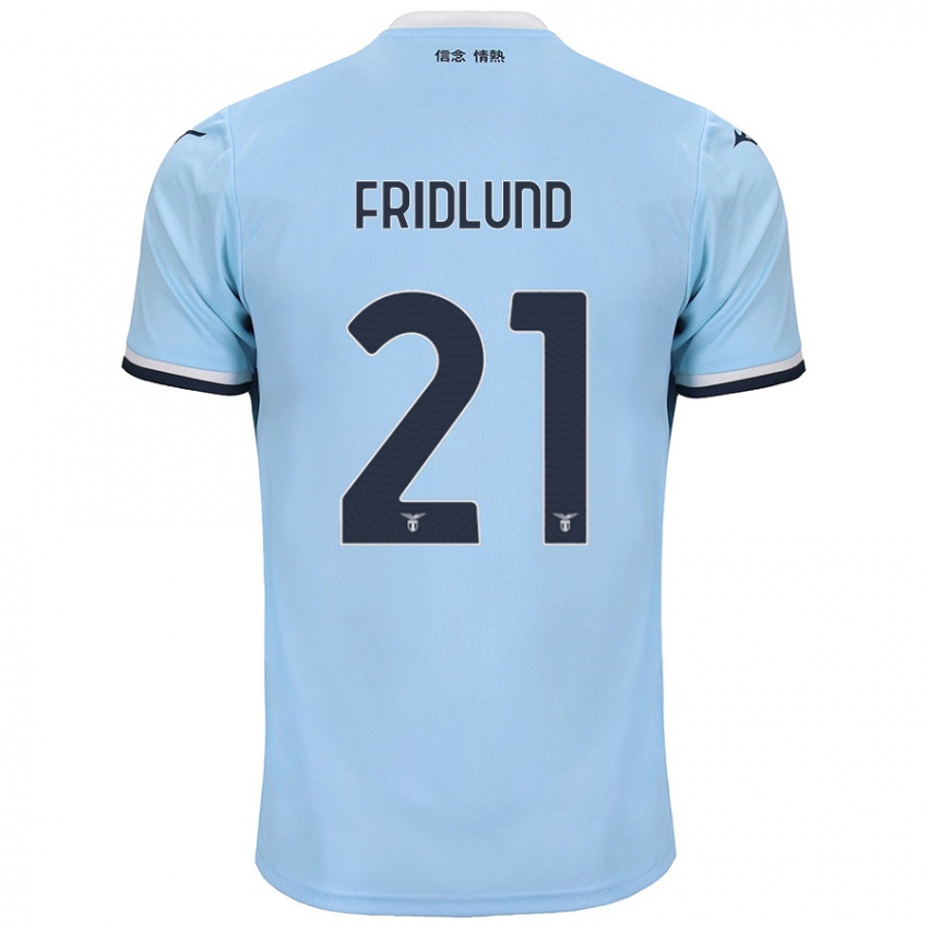 Niño Camiseta Johanne Fridlund #21 Azul 1ª Equipación 2024/25 La Camisa Chile