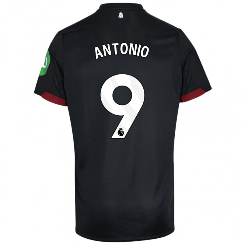 Niño Camiseta Michail Antonio #9 Negro Blanco 2ª Equipación 2024/25 La Camisa Chile