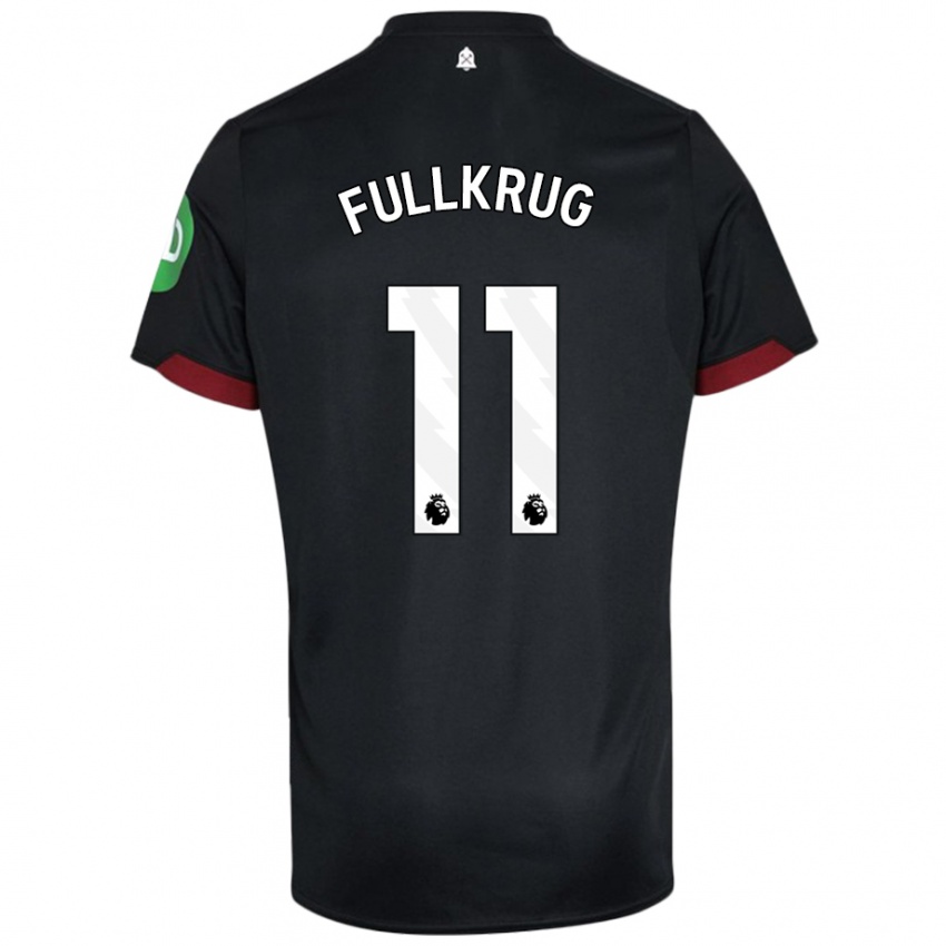 Niño Camiseta Niclas Füllkrug #11 Negro Blanco 2ª Equipación 2024/25 La Camisa Chile