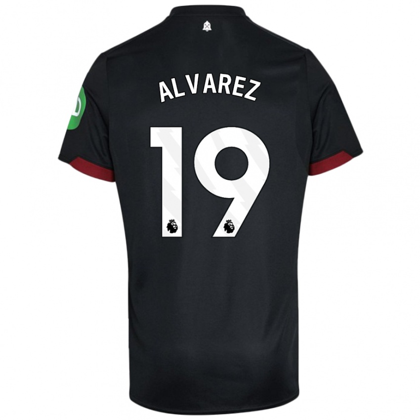 Niño Camiseta Edson Alvarez #19 Negro Blanco 2ª Equipación 2024/25 La Camisa Chile