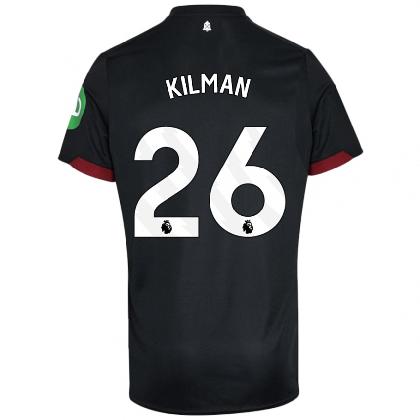 Niño Camiseta Max Kilman #26 Negro Blanco 2ª Equipación 2024/25 La Camisa Chile