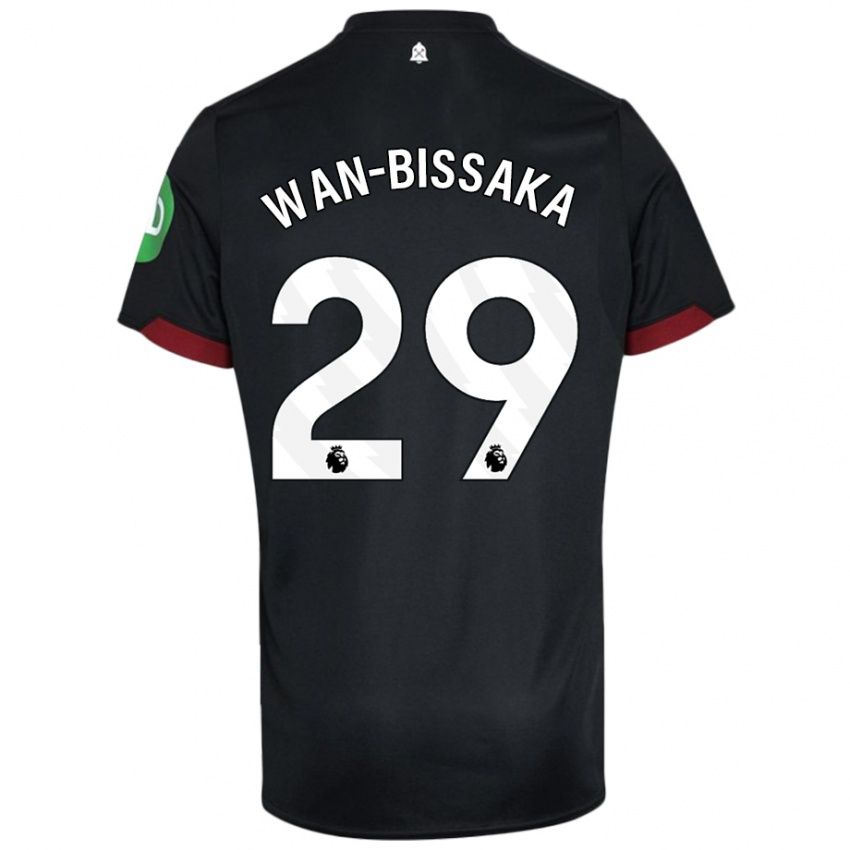 Niño Camiseta Aaron Wan-Bissaka #29 Negro Blanco 2ª Equipación 2024/25 La Camisa Chile