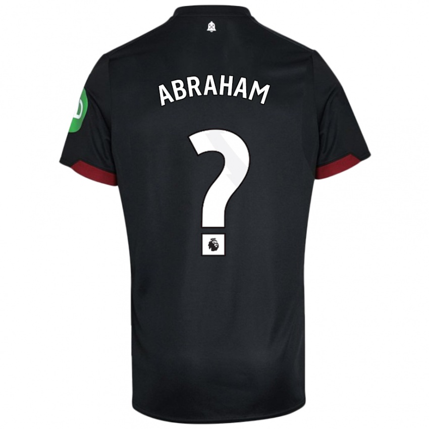 Niño Camiseta Dondre Abraham #0 Negro Blanco 2ª Equipación 2024/25 La Camisa Chile