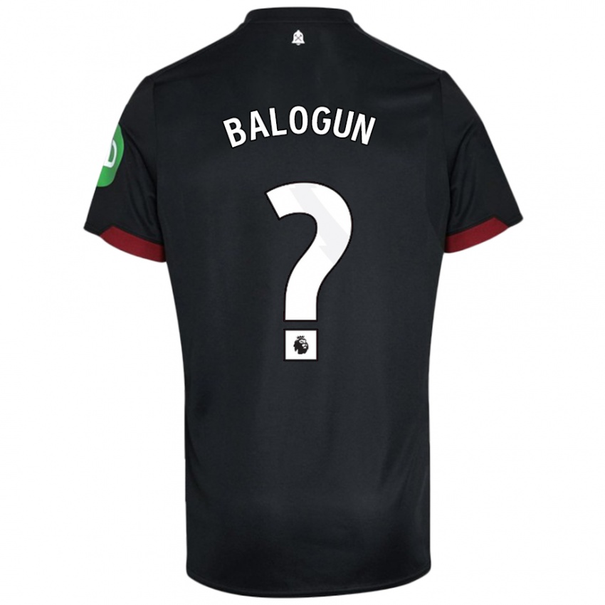 Niño Camiseta Majid Balogun #0 Negro Blanco 2ª Equipación 2024/25 La Camisa Chile