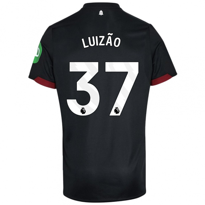 Niño Camiseta Luizão #37 Negro Blanco 2ª Equipación 2024/25 La Camisa Chile