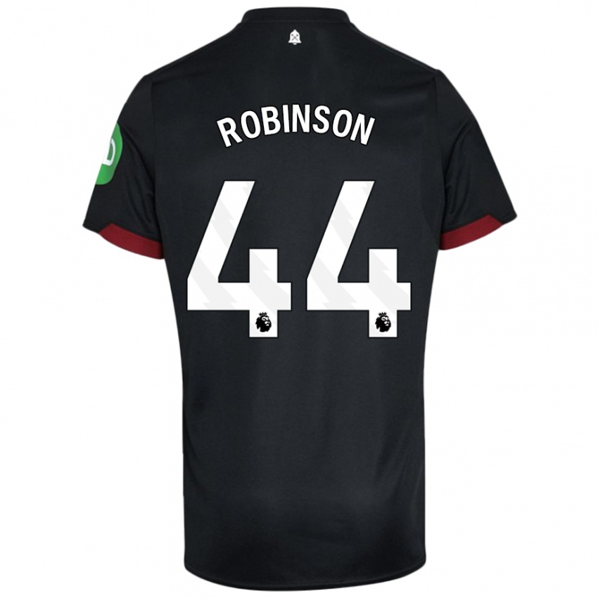 Niño Camiseta Junior Robinson #44 Negro Blanco 2ª Equipación 2024/25 La Camisa Chile