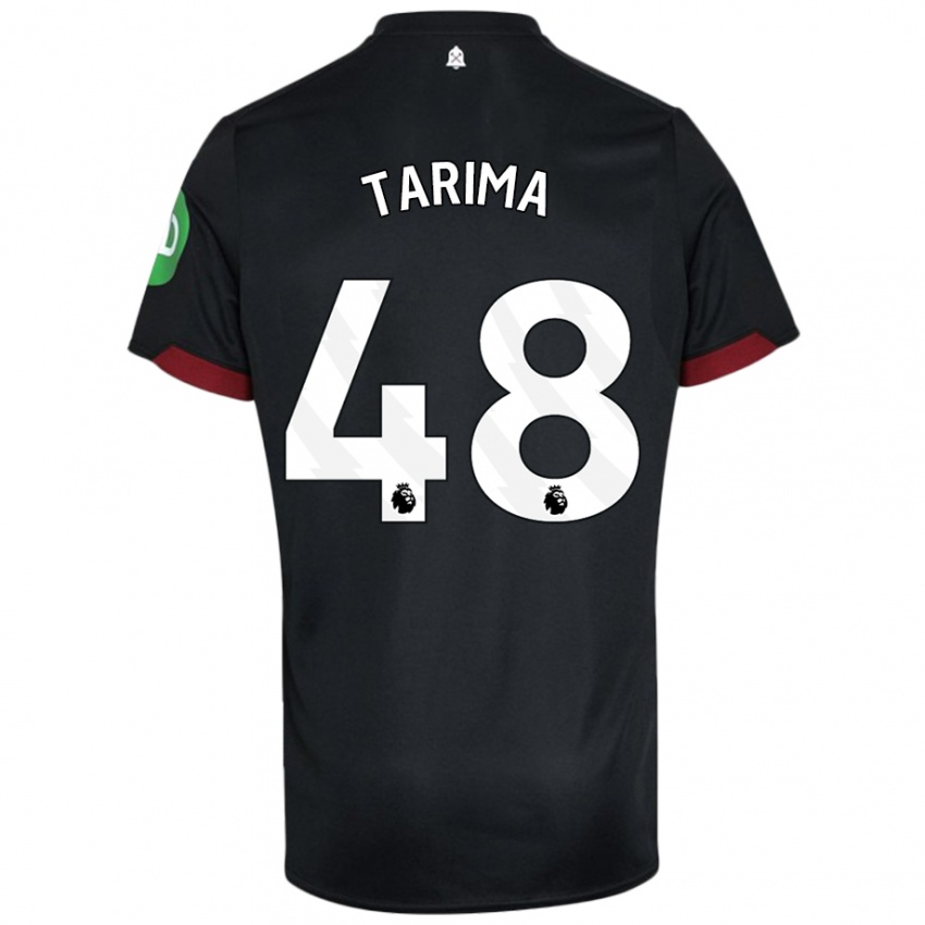 Niño Camiseta Sean Tarima #48 Negro Blanco 2ª Equipación 2024/25 La Camisa Chile