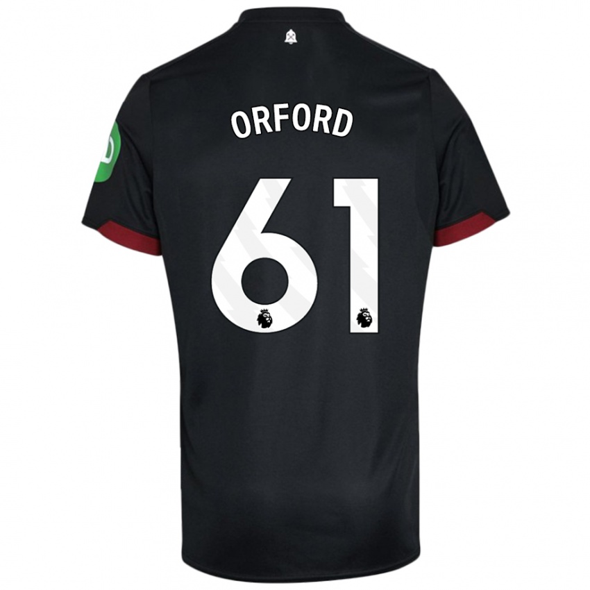 Niño Camiseta Lewis Orford #61 Negro Blanco 2ª Equipación 2024/25 La Camisa Chile