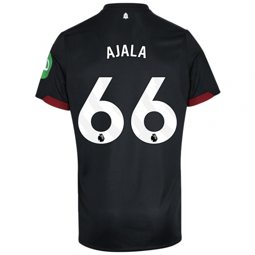 Niño Camiseta Joshua Ajala #66 Negro Blanco 2ª Equipación 2024/25 La Camisa Chile