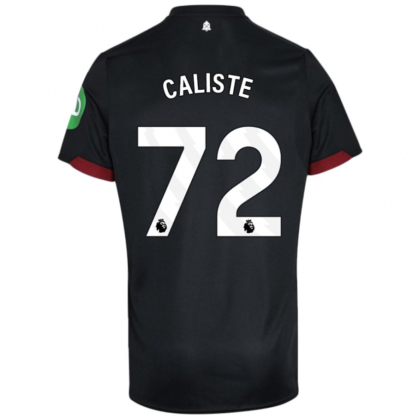 Niño Camiseta Gabriel Caliste #72 Negro Blanco 2ª Equipación 2024/25 La Camisa Chile