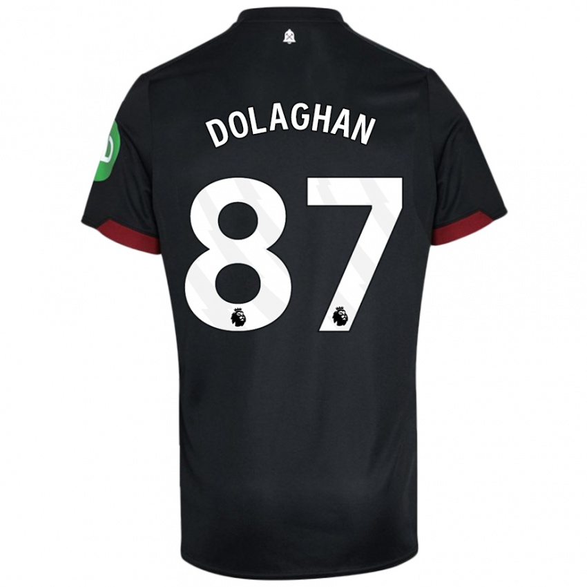 Niño Camiseta Brad Dolaghan #87 Negro Blanco 2ª Equipación 2024/25 La Camisa Chile