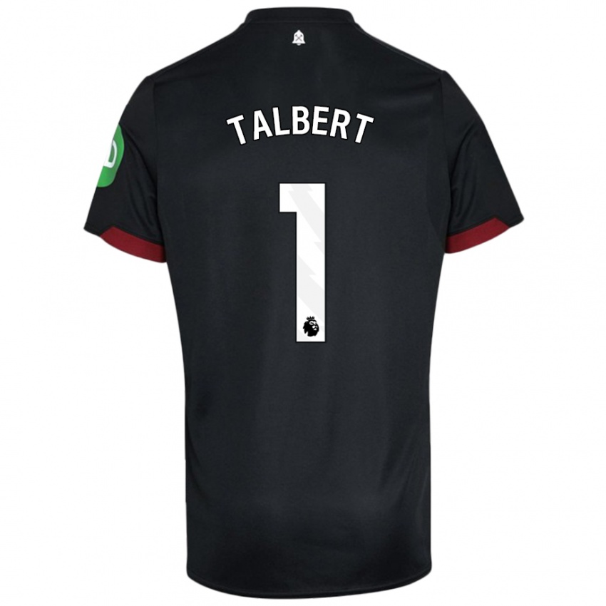 Niño Camiseta Katelin Talbert #1 Negro Blanco 2ª Equipación 2024/25 La Camisa Chile