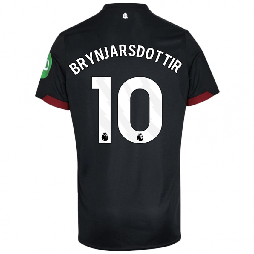 Niño Camiseta Dagný Brynjarsdóttir #10 Negro Blanco 2ª Equipación 2024/25 La Camisa Chile