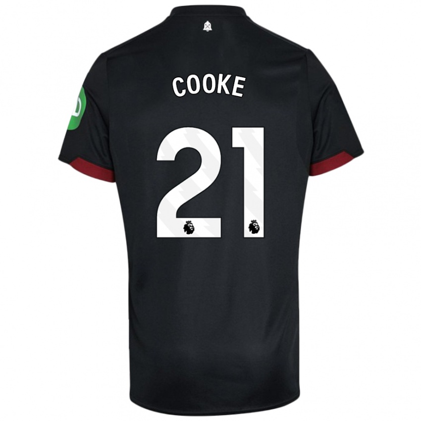 Niño Camiseta Shannon Cooke #21 Negro Blanco 2ª Equipación 2024/25 La Camisa Chile