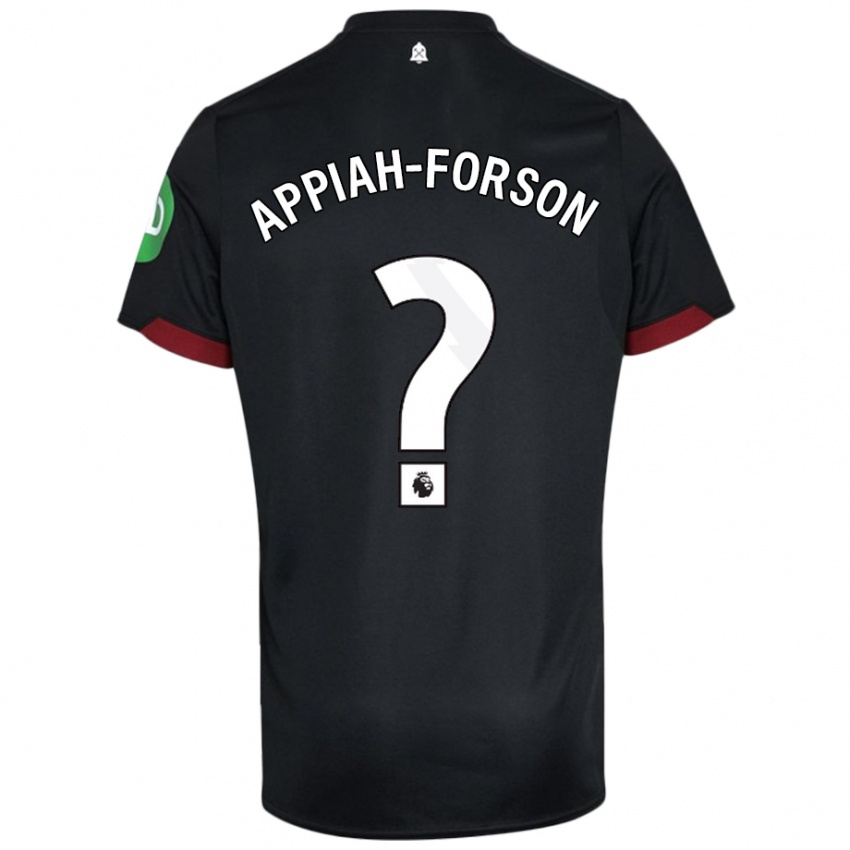 Niño Camiseta Keenan Appiah-Forson #0 Negro Blanco 2ª Equipación 2024/25 La Camisa Chile