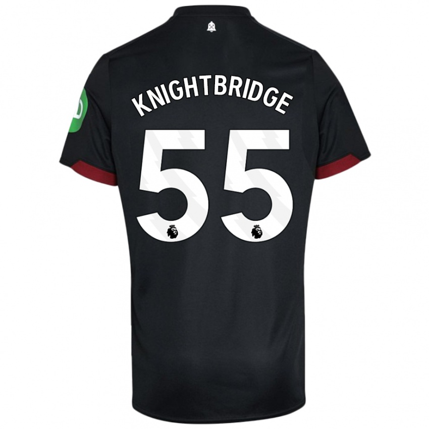 Niño Camiseta Jacob Knightbridge #55 Negro Blanco 2ª Equipación 2024/25 La Camisa Chile