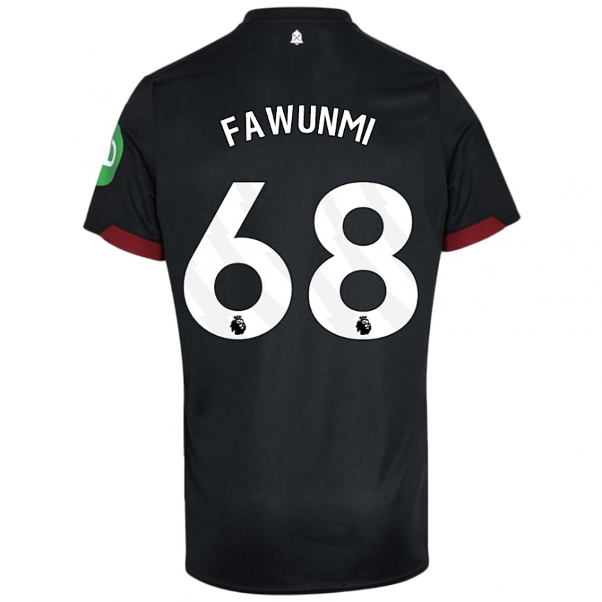 Niño Camiseta Favour Fawunmi #68 Negro Blanco 2ª Equipación 2024/25 La Camisa Chile