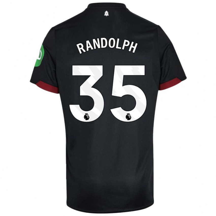 Niño Camiseta Darren Randolph #35 Negro Blanco 2ª Equipación 2024/25 La Camisa Chile