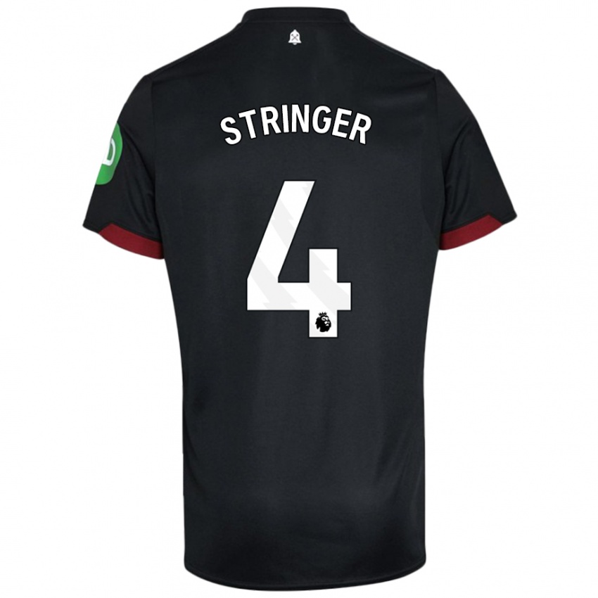 Niño Camiseta Abbey-Leigh Stringer #4 Negro Blanco 2ª Equipación 2024/25 La Camisa Chile