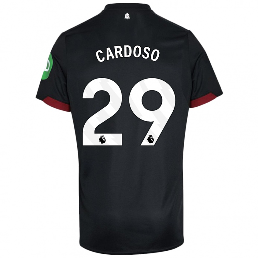 Niño Camiseta Goncalo Cardoso #29 Negro Blanco 2ª Equipación 2024/25 La Camisa Chile